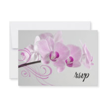 Roze orchidee Elegance Wedding RSVP Respons Kaart