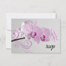 Roze orchidee Elegance Wedding RSVP Respons Kaart