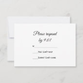 Roze orchidee Elegance Wedding RSVP Respons Kaart (Achterkant)