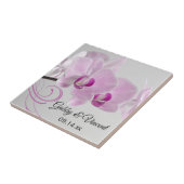 Roze orchidee Elegance Wedding Tile Tegeltje (Zijkant)