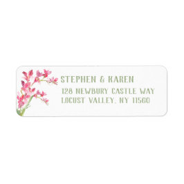 Roze orchidee Elegant Return Address Label