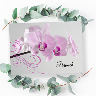 Roze Orchidee Elegantie Post Huwelijks Brunch Kaart