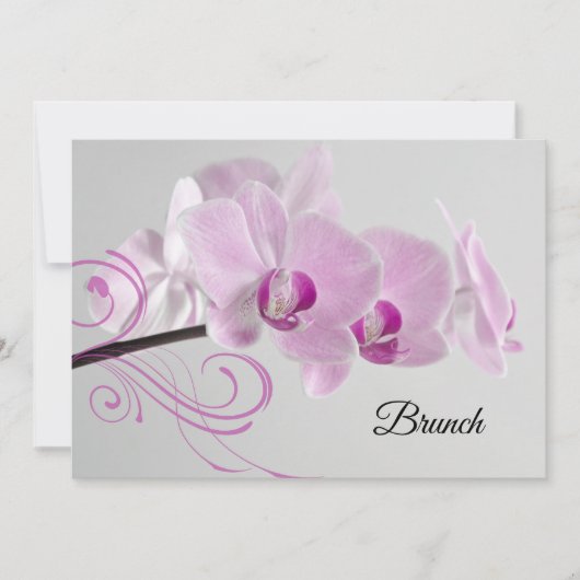 Roze Orchidee Elegantie Post Trouw Brunch Kaart (Voorkant)