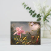 Roze orchidee en drie Hummingvogels Invitatie Kaart (Staand voorkant)