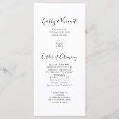 Roze orchidee en parels op het programma voor een  programmakaart (Achterkant)