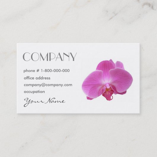 Roze orchidee Floral Profile Card Visitekaartje (Voorkant)