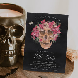 Roze orchidee Floral Skull Halloween Vrijgezellenf Kaart