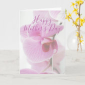 Roze Orchidee | Gepersonaliseerde Gelukkige Moeder Kaart (Gele Bloem)