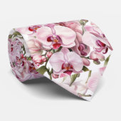 Roze Orchidee Heren Das (Opgerold)