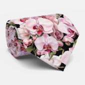 Roze Orchidee Heren Das (Opgerold)