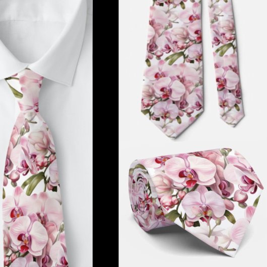 Roze Orchidee Heren Das