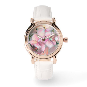 Roze Orchidee Horloge
