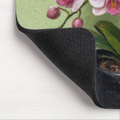 Roze Orchidee Impasto Kunstwerk Muismat (Hoek)
