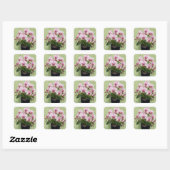 Roze Orchidee Impasto Kunstwerk Vierkante Sticker (Vel)