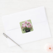 Roze Orchidee Impasto Kunstwerk Vierkante Sticker (Envelop)