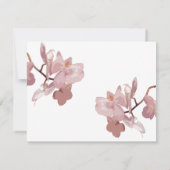 Roze orchidee in het geheugen bedankje kaart (Achterkant)
