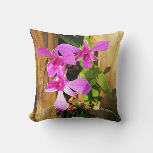 Roze orchidee in het Sierkussen van de boom (Voorkant)