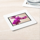 Roze orchidee kartonnen onderzetters (Schuin)