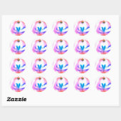 Roze orchidee klassieke ronde Stickers (Vel)