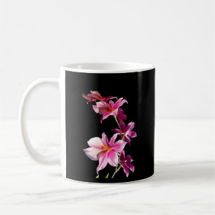 Roze orchidee. koffiemok