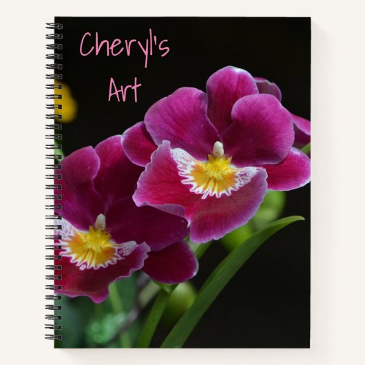 Roze orchidee kunst notitieboek (Voorkant)