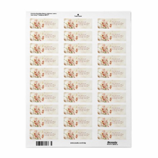 Roze orchidee label (Full Sheet)