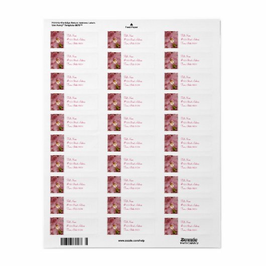 Roze Orchidee Mailing Label (Full Sheet)