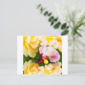 Roze orchidee met tennisbal briefkaart (Staand voorkant)