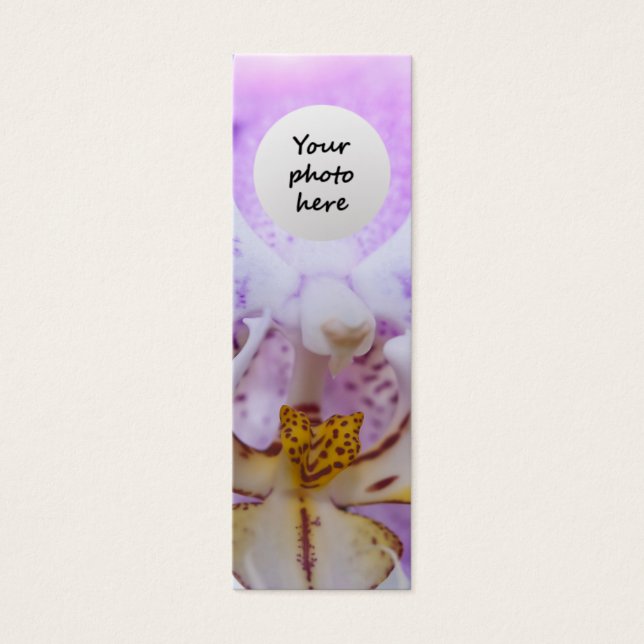 Roze Orchidee Mini Visitekaartjes (Voorkant)