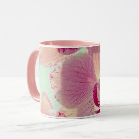 Roze Orchidee Mok (Voorkant links)
