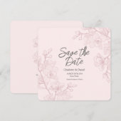 Roze orchidee momenten | Trouwen bewaar de datum Kaart (Voorkant / Achterkant)