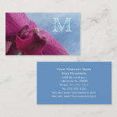 Roze orchidee : Monogram Visitekaartjes (Voorkant / Achterkant)