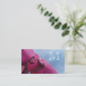 Roze orchidee : Monogram Visitekaartjes (Staand voorkant)