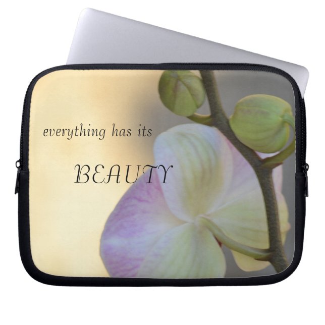 Roze, orchidee, mooie laptophoes laptop sleeve (Voorkant)
