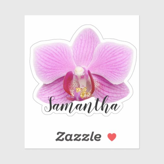 Roze Orchidee naam Sticker (Vel)