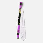 Roze orchidee op een zwarte achtergrond stropdas (Achterkant)