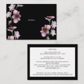 Roze orchidee op zwarte behuizingskaart informatiekaartje (Voorkant / Achterkant)