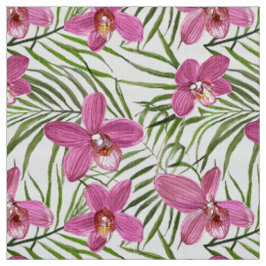 Roze orchidee patroon stof
