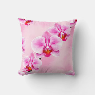 Roze Orchidee Patroon Tropisch Bloemmotief Zachte Kussen