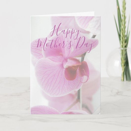 Roze Orchidee | Persoonlijke Gelukkige Moederdag Kaart (Voorkant)