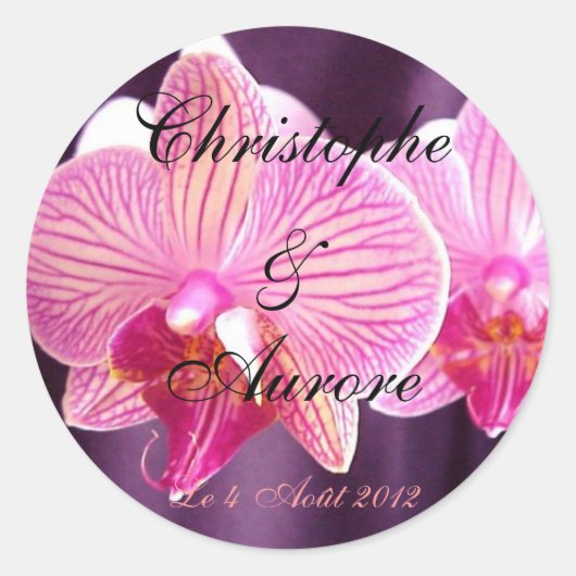 Roze orchidee Phalaenopsis Ronde Sticker (Voorkant)