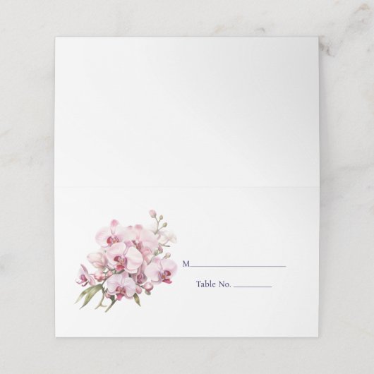 Roze Orchidee Place Card Guest Table Response Kaar Plaatskaartje (Buitenkant ongevouwen)