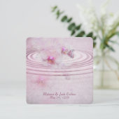 Roze orchidee ripple Wedding Vow Renewal Kaart (Staand voorkant)
