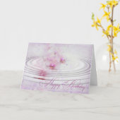 Roze orchidee ripples for verjaardagsdagsdatum kaart (Gele Bloem)