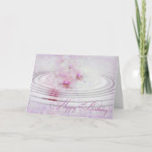 Roze orchidee ripples for verjaardagsdagsdatum kaart (Voorkant)