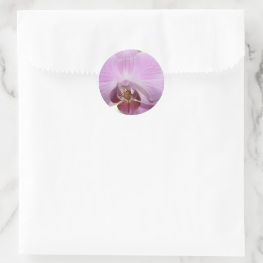 roze orchidee ronde sticker (Tas)