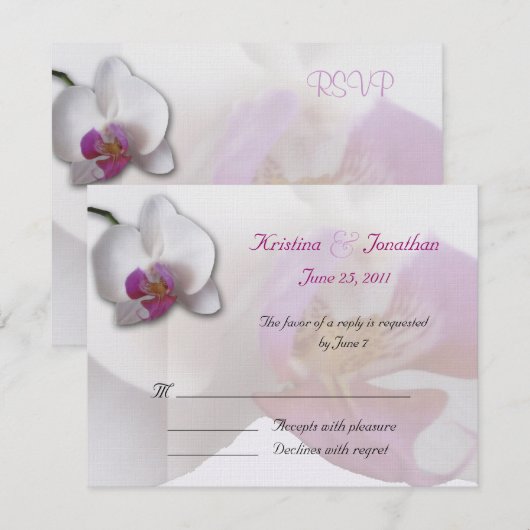 Roze Orchidee RSVP 5.5x4.25 Uitnodiging (Voorkant / Achterkant)