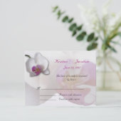 Roze Orchidee RSVP 5.5x4.25 Uitnodiging (Staand voorkant)