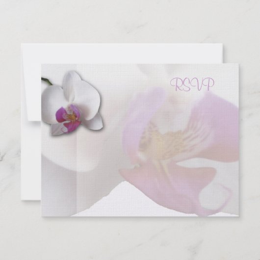 Roze Orchidee RSVP 5.5x4.25 Uitnodiging (Achterkant)