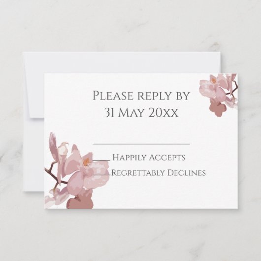 Roze Orchidee RSVP insert (Voorkant)